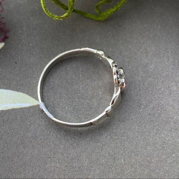 Sterling Silver Claddagh Pink Ice Cz Ring Size 8,9 - Picture 4 of 4